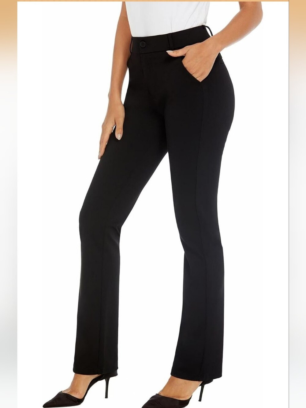Amazon iChosy Women's Ease into Comfort Barely Bootcut Stretch Dress Pants NWT